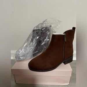 NIB JustFab Ankle Boots Dark Brown